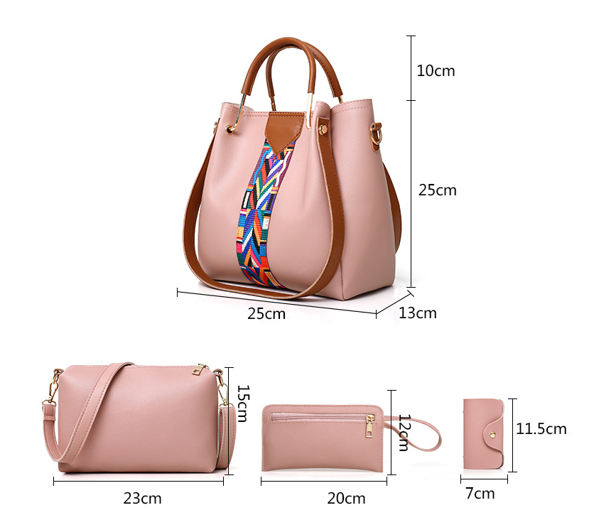 Women's Premium 4-in-1 Handbag Set | Tote + Crossbody + Clutch + Wallet |