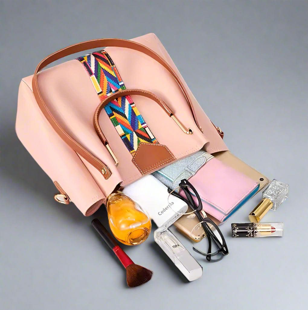 Women's Premium 4-in-1 Handbag Set | Tote + Crossbody + Clutch + Wallet |